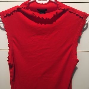 Modneck with ruffle trim tank by Lindex